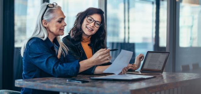 two advisors working